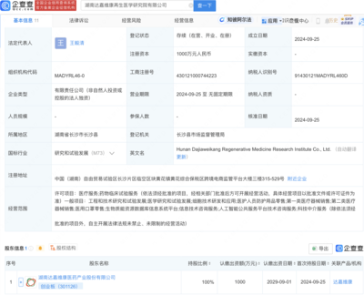 達(dá)嘉維康成立再生醫(yī)學(xué)研究院公司，借力生物質(zhì)能資源數(shù)據(jù)庫(kù)信息系統(tǒng)開啟新征程
